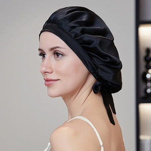 Bonnet 100% Soie pour Femme, Turban en Soie de Mûrier pour Cheveux, Bonnet de Nuit pour Dormir, Chapeau de Nuit Contre la Chute des Cheveux, Enveloppement Capillaire en Soie Naturelle Pure, Bandeau de Nuit - Product Image 2