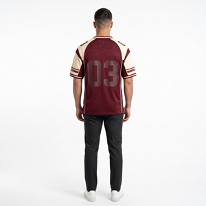 Jersey de Fútbol Americano Color Borgoña Crema para Hombre, Personalizado 03, Ropa Deportiva, Uniforme de Equipo, Ropa de Alto Rendimiento, Venta al Por Mayor - Product Image 2