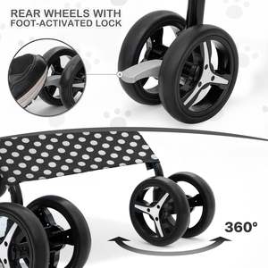 TH-PPS-331 Four Wheel Pet Stroller with Adjustable <b>Canopy</b> Removable Cushion and Stainless Steel Frame - Product Image 4