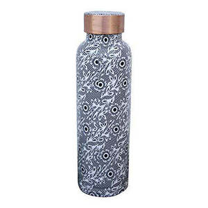 Geometric Circle Copper Water Bottle Color Block Mosaic Pattern Reusable Metal Drink Flask Modern Daily Hydration Design - Product Image 4
