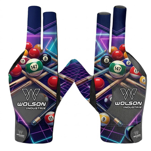 ถุงมือสนุกเกอร์สำหรับมืออาชีพ Wolson Industry แบบสามนิ้ว ระบายอากาศได้ดี ผลิตจากโพลีเอสเตอร์/ไลคร่า ปรับขนาดได้ น้ำหนักเบา พร้อมช่องใส่ชอล์ก - Product Image 1