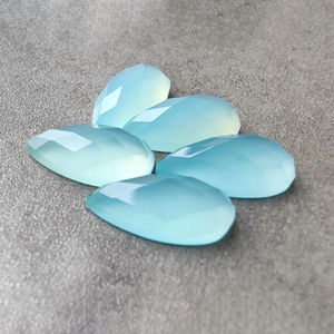 Piedra Preciosa de Calcedonia Acuática AAA+ con Corte a Cuadros, Calibrada, Forma de Pera Grande, Piedra Suelta para Joyería - Product Image 3