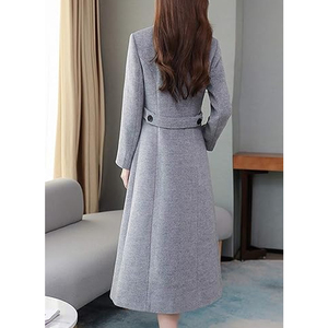 Lady Womens <b>Coat</b> Fashion Long Length Warm Winter Outerwear Jacket Elegant Ladies <b>Coat</b> Long Sleeve Button Front Tailored - Product Image 3