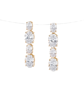 10K 14K 18K Solid Gold Oval Lab Grown <b>Diamond</b> Drop <b>Earrings</b> IGI Certified Wedding Long Stud <b>Earrings</b> Four Stone <b>Diamond</b> <b>Earrings</b> - Product Image 1