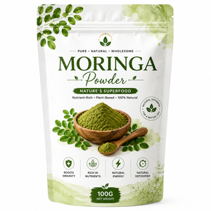 Poudre de feuilles de Moringa 100g, qualité alimentaire naturelle supérieure, poudre de feuilles de Moringa Oleifera, qualité export, fournisseur en gros d'Inde - Product Image 1