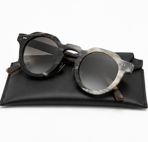 Luxury Natural Handmade Eco-Friendly Lightweight <b>Round</b> Buffalo Horn <b>Sunglasses</b> Eyewear Frame for Men and Women - Product Image 4