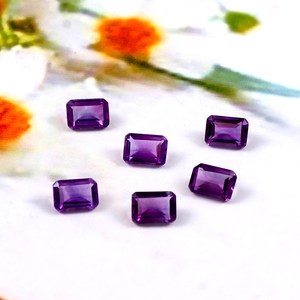 พลอยอะเมทิสต์แอฟริกันธรรมชาติทรงแปดเหลี่ยมขนาด 5x7 มม. เจียระไนแบบเหลี่ยม สำหรับทำเครื่องประดับ ขายส่งจำนวนมาก - Product Image 3