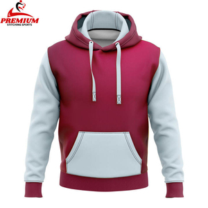 Men's Red Black Color Block Hooded Sweatshirt Regular Fit Casual Knitted Pocket Design Autumn Wear - Product Image 2