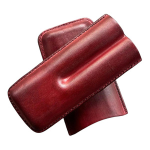 Étui à cigares compact en cuir avec coupe-cigares intégré et compartiment de rangement, idéal pour les voyageurs d'affaires et les collectionneurs - Product Image 6