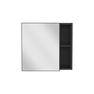 Armadietto Portamedicinali Viking a Singola Anta con Finitura Wengue Nero, Tre Ripiani Interni, Due Ripiani Esterni, Specchi da Bagno - Product Image 4