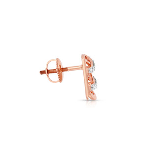 Rose Gold Spiral Wave Diamond <b>Ear</b> <b>Cuff</b> <b>Earrings</b> - Product Image 1