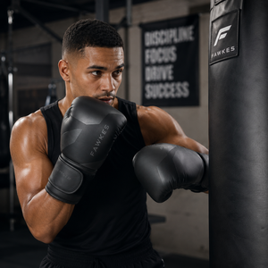 Gants de boxe Fawkes à doigts entiers, en PVC, avec fermeture à enfiler, respirants, pour adultes, noirs, best-seller, prix de gros, prix bas - Product Image 6