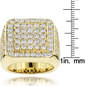 Anillo de Hombre EtherStar con Diamante Cultivado en Laboratorio de 3.5ctw, Oro Sólido de 18K, Corte Brillante Redondo, Estilo Clásico, Anillo de Pinky - Product Image 5