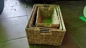 99 Gold Data Luna Vietnamese Handmade Eco-Friendly Water Hyacinth <b>Storage</b> <b>Basket</b> Modern Geometric Design for Kitchen Use - Product Image 4