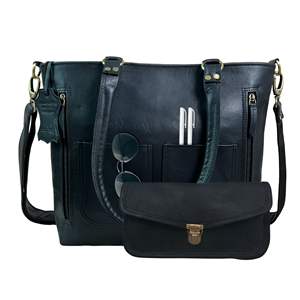 Womens <b>Bag</b> Casual Purse Shoulder Tote <b>Black</b> Genuine Leather Shopping Handbag Cross body <b>Evening</b> Brown Satchel With <b>Clutch</b> - Product Image 1