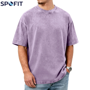 T-shirts Homme 2026 les plus vendus, coupe oversize, style streetwear et hip-hop, en coton épais délavé à l'acide, à prix abordable - Product Image 3