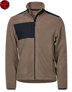 Wholesale Customized Men's Plush <b>Thick</b> Stand Collar Warm Jacket Fleece Zipper <b>Cardigan</b>, Fleece Jacket Outdoor Hiking Jacket - Product Image 6