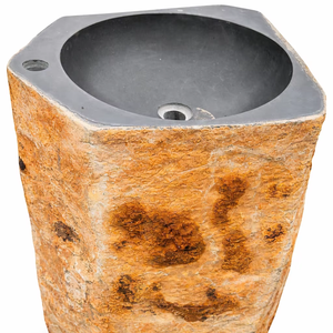 Lavabo de Mármol Tallado a Mano de Lujo Moderno, Independiente y Fácil de Limpiar - Lavabo Premium para Baños de Villas y Vanidades - Product Image 1