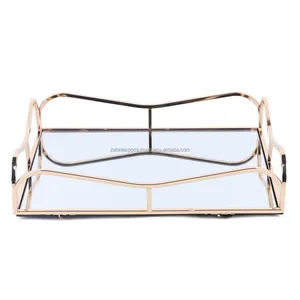 ถาดเสิร์ฟชาและกาแฟสแตนเลสแบบมินิมอล อุปกรณ์ร้านอาหารและโรงแรม Zahid Exports งานฝีมือเชือกโลหะ - Product Image 1