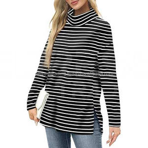 Sweat-shirts d'hiver pour femmes 2024 à manches longues en tissu tissé, couleurs personnalisées, haute qualité, nouveau style, sweats à capuche avec logo frontal et col roulé - Product Image 3