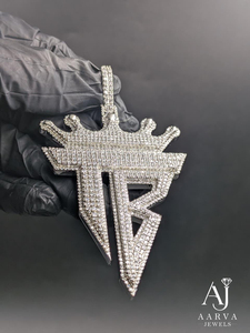 Pendentif personnalisé en moissanite avec lettre, en argent 925 plaqué or et rhodium, bijou hip-hop unisexe pour soirée - Product Image 2