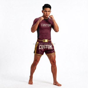 Conjunto de Pantalones Cortos de Muay Thai y Camiseta Deportiva para Artes Marciales Mixtas y Boxeo, al por Mayor - Product Image 4
