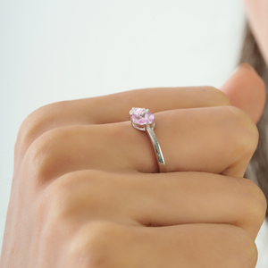 Nuevo anillo hecho a mano de plata de ley 925 con diseño de tres piedras de zafiro rosa natural con corte marquesa y pera para mujer - Product Image 4