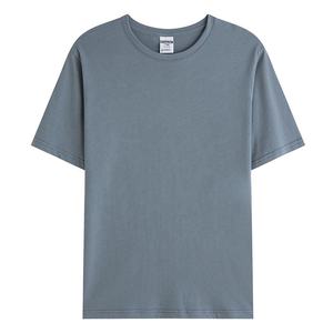 T-shirt à manches courtes gris pour homme, col rond, coupe classique, en jersey de coton décontracté - Product Image 4