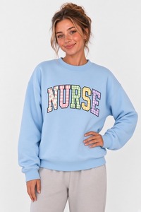 Sudadera de cuello simulado rosa para mujer, de manga larga con hombros caídos, ajuste relajado, con letras aplicadas, estilo casual de forro polar - Product Image 5