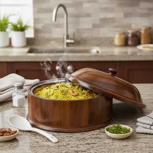Bol à fondue en bois massif de luxe pour la cuisine et la salle à manger - Product Image 4
