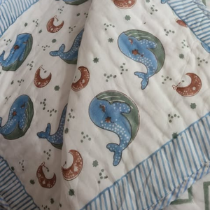Edredón Reversible de Algodón Jaipuri para Bebé, Tamaño 60x40 Pulgadas, Estampado a Mano en Jaipur, Súper Suave, Personalizado, Tinte No Tóxico, Ecológico - Product Image 4