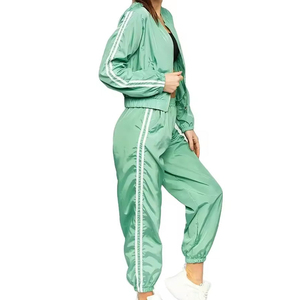 <b>Women's</b> <b>Plus</b> <b>Size</b> Nylon Running <b>Tracksuit</b> Stand Collar Drawstring Closure Lightweight Breathable Comfortable Training Pants Full - Product Image 1
