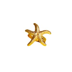 Wholesale Elegant Gold Starfish Napkin Rings Set For Wedding Metal Sea Star Napkin Holder For Coastal Table <b>Decor</b> And <b>Summer</b> - Product Image 3