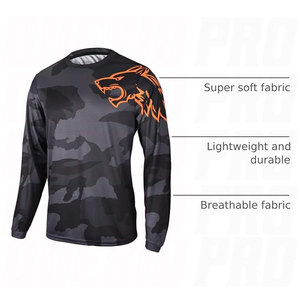 Maillots de vélo de montagne pour hommes à manches longues, jersey de motocross tout-terrain, séchage rapide, évacuation de l'humidité, respirant et léger - Product Image 2