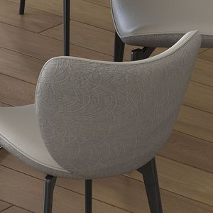 Set di Design moderno di 2 sedie da pranzo in pelle di colore grigio per cucina e sala da pranzo - Product Image 2