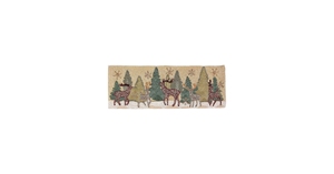Embroidered Reindeer <b>Table</b> <b>Runner</b> Rustic Animal Pattern Washable Home Decor - Product Image 6