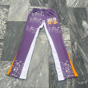 Survêtements unisexes personnalisés avec logo, à capuche, en polyester/coton épais, avec cordon de serrage, couleur unie, décontractés, évasés, pour l'hiver, impression sérigraphique, pour le jogging - Product Image 4