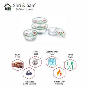 Clickfresh 400มล. 650มล. 950มล. & 1300มล. ภาชนะแก้วและอุปกรณ์ทำขนมที่มีฝาปิดสนิทรูปทรงกลม - Product Image 3