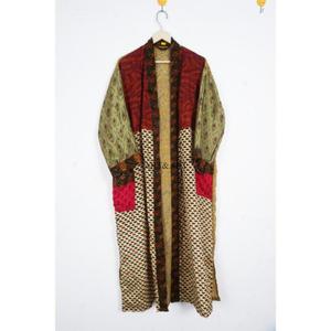 Elegante Bata de Dormir Japonesa de Seda con Parches, Suave, para Mujer, Cuello en V, con Cordón Ajustable, Mangas Tres Cuartos, Larga, Transpirable - Product Image 4