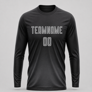 Maillot de football à manches longues pour homme, col rond, sublimation, polyester respirant, impression du nom de l'équipe, coupe ajustée, toutes saisons - Product Image 1