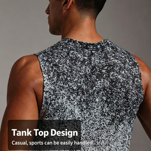 100G Solid Quick Dry Men's <b>Running</b> <b>Singlet</b> Mesh Stand Collar Racerback Athletic Tank Top 120g Knitted Heat-Transfer Printed - Product Image 3