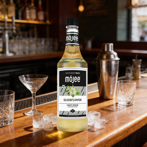 น้ำเชื่อมดอกเอลเดอร์ฟลาวเวอร์ Mojee 1000 มล. รสชาติหอมหวานสดชื่นในขวด ไม่มีสารแต่งกลิ่นสังเคราะห์ สำหรับทำค็อกเทล - Product Image 3