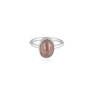 Anillo de Piedra Preciosa Ojo de Gato Natural con Engaste de Bisel |   Anillo de Boda de Plata de Ley 925 para Mujer - Product Image 1