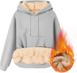 Haute qualité hommes polaire à capuche décontracté Sherpa pull cordon épais chaud poids lourd sweat à capuche vêtements d'hiver - Product Image 1