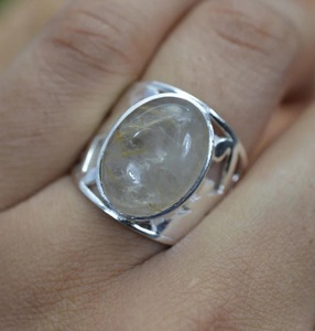 Anillo de Rutilo Dorado Natural, Plata de Ley 925, Anillo de Piedras Preciosas Hecho a Mano para Mujer - Product Image 4