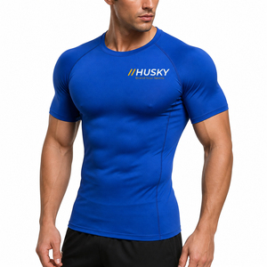 Camiseta Deportiva para Hombre, Absorbente de Humedad, Transpirable, de Secado Rápido, para Running, Baloncesto, Tejido Sólido - Product Image 1