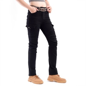 Motorcycle Leather Cordura Riding Pants with CE Removable <b>Knee</b> & Hip <b>Protectors</b> | Waterproof Biker Trousers | Hike Impex - Product Image 1