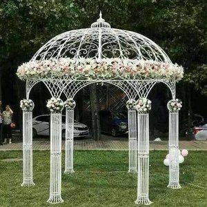 Gazebo en <span class=keywords><strong>fer</strong></span> <span class=keywords><strong>forgé</strong></span> fabriqué à la main design vintage cadre enduit de poudre pour la relaxation en plein air pour les hôtels de jardin jardins plages - Product Image 6
