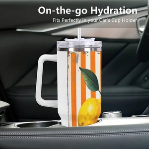 Gobelet isotherme personnalisé avec logo, 40 oz, en acier inoxydable, avec poignée, pour cadeaux d'équipe - Product Image 3