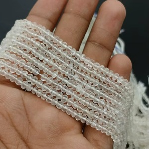 Natural Crystal Quartz Round Beads Wholesale Price Bulk 3MM 5MM Faceted Quartz Gemstone Beads Strand For Jewelry Making Supplies - Product Image 1